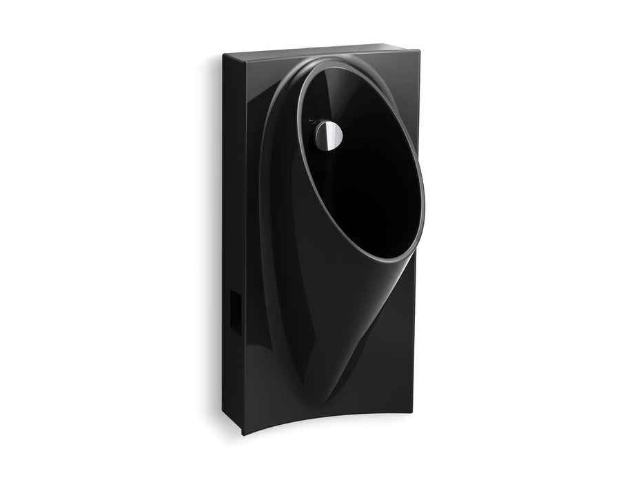 KOHLER K-5244-ER Steward Hybrid high-efficiency urinal with 1/2" flexible rear supply hose, black black