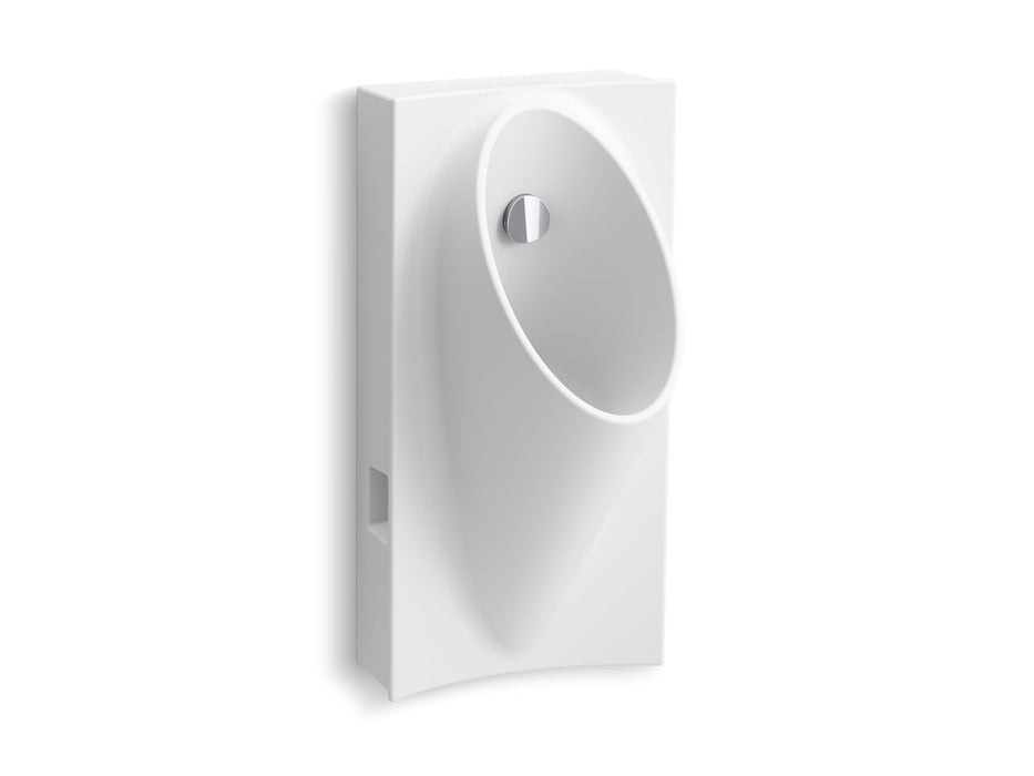 KOHLER K-5244-ER Steward Hybrid high-efficiency urinal with 1/2" flexible rear supply hose, white