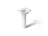 KOHLER K-5265-1 Veer 21" Rectangular Pedestal Bathroom Sink, White - 3/4 view of product