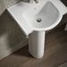 KOHLER K-5265-1 Veer 21" Rectangular Pedestal Bathroom Sink, White - Shows close up detail of product in room