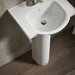 KOHLER K-5265-4 Veer 21" Rectangular Pedestal Bathroom Sink, White - Shows close up detail of product in room