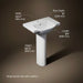 3/4 view of product with dimensions