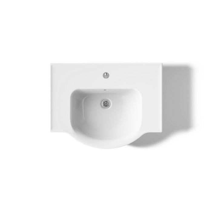 KOHLER K-5266-1 Veer 24" Rectangular Pedestal Bathroom Sink, White - top view of product