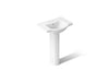 KOHLER K-5266-4 Veer 24" Rectangular Pedestal Bathroom Sink, White - 3/4 view of product