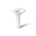 KOHLER K-5266-4 Veer 24" Rectangular Pedestal Bathroom Sink, White - 3/4 view of product