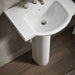 KOHLER K-5266-8 Veer 24" Rectangular Pedestal Bathroom Sink, White - Shows close up detail of product in room