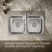 KOHLER K-5267-3 Verse 33" top-mount double-bowl kitchen sink, stainless steel - view 3