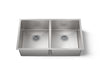 KOHLER K-5281 Strive 32" undermount double-bowl kitchen sink with accessories, stainless steel