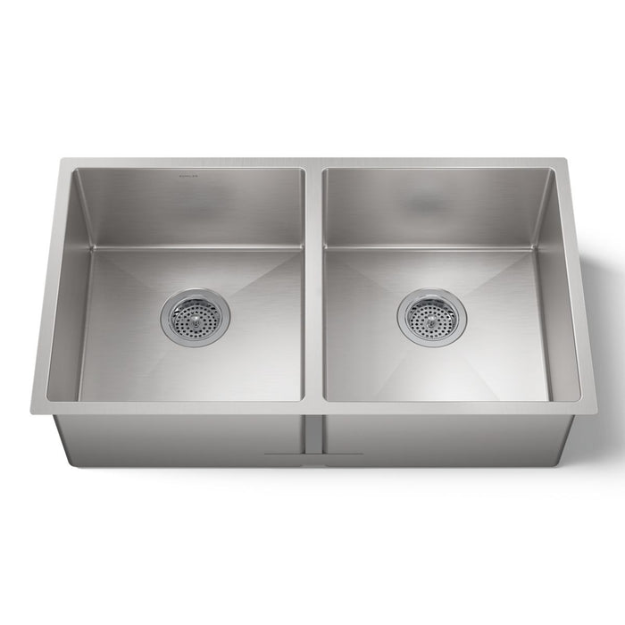 KOHLER K-5281 Strive 32" undermount double-bowl kitchen sink with accessories, stainless steel - view 5