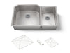 KOHLER K-5282 Strive 35-1/2" undermount double-bowl kitchen sink, stainless steel