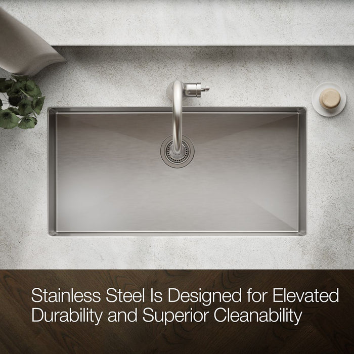 KOHLER K-5283 Strive 35" undermount single-bowl kitchen sink, stainless steel - view 5