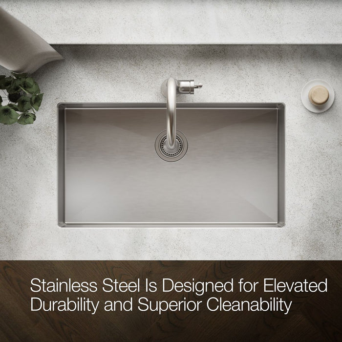 KOHLER K-5285 Strive 32" undermount single-bowl kitchen sink with accessories, stainless steel - view 5