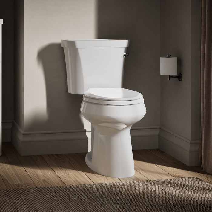KOHLER K-5298-RA Highline Two-piece Elongated Toilet, 1.0 GPF, White - image focused on single product story