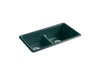 KOHLER K-5312 Iron/Tones Smart Divide 33" top-/undermount double-bowl kitchen sink, teal