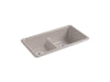 KOHLER K-5312 Iron/Tones Smart Divide 33" top-/undermount double-bowl kitchen sink, truffle