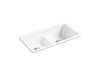 KOHLER K-5312 Iron/Tones Smart Divide 33" top-/undermount double-bowl kitchen sink, white