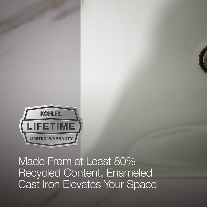 KOHLER K-5400 Iron Plains 18-1/2" rectangular drop-in/undermount bathroom sink, dune - view 3