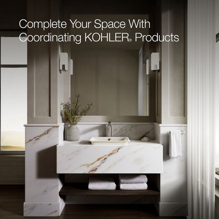 KOHLER K-5400-B Iron Plains 18-1/2" rectangular vessel bathroom sink, biscuit - view 5