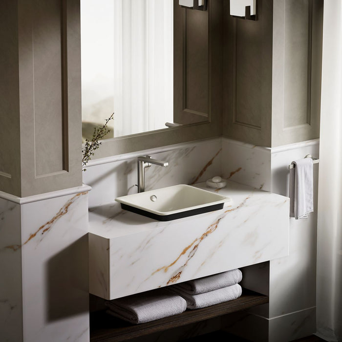 KOHLER K-5400-P5 Iron Plains 18-1/2" rectangular vessel bathroom sink, biscuit - view 4