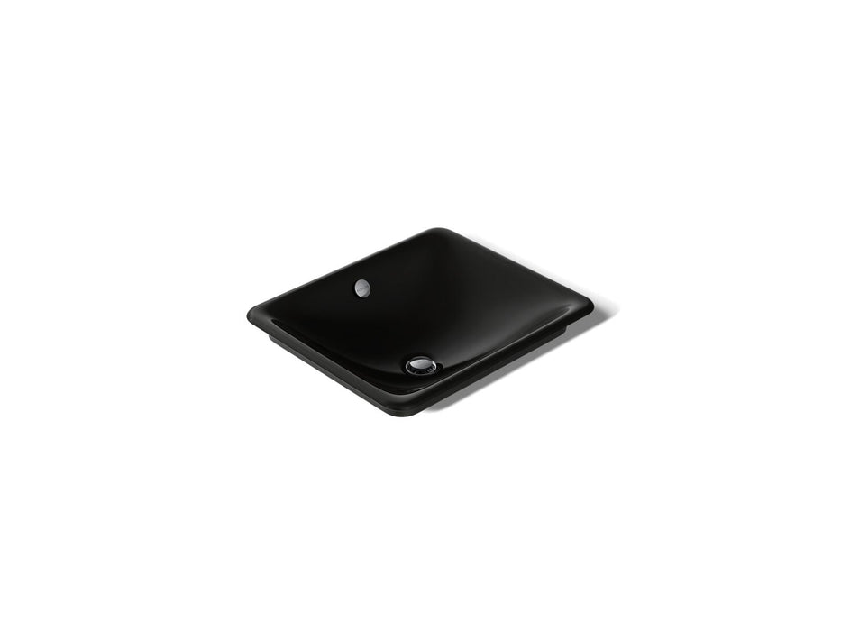 KOHLER K-5400-P5 Iron Plains 18-1/2" rectangular vessel bathroom sink, black black