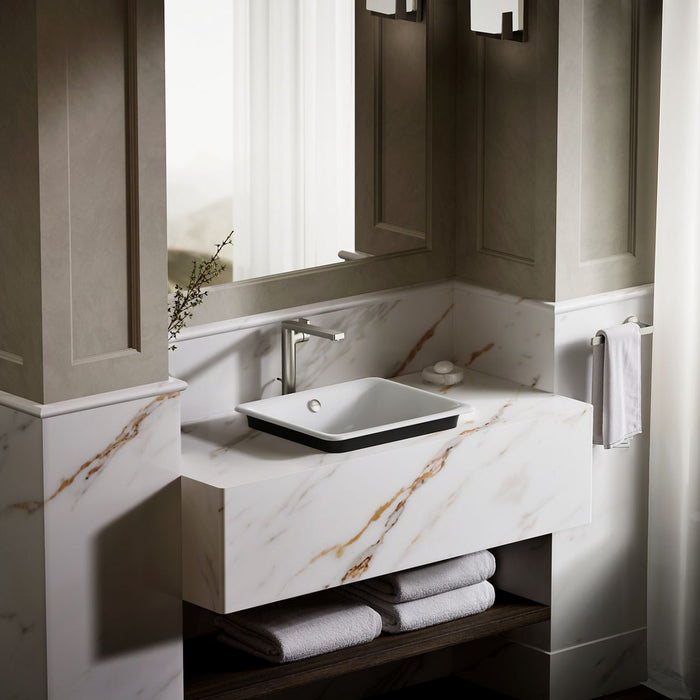KOHLER K-5400-P5 Iron Plains 18-1/2" rectangular vessel bathroom sink, white - view 4