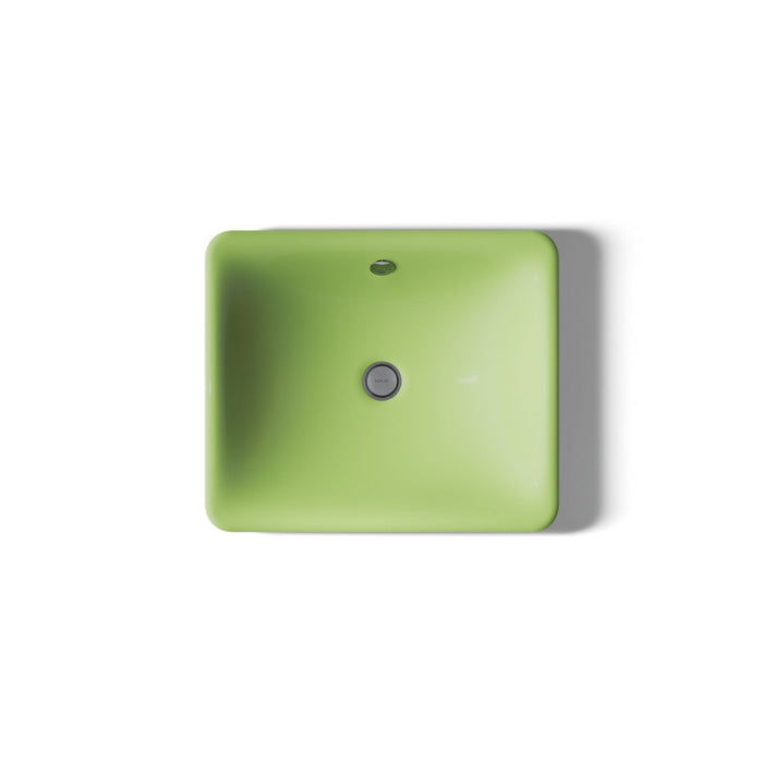 KOHLER K-5400-PFG Iron Plains 18-1/2" rectangular vessel bathroom sink, fresh green exterior with fresh green interior -...