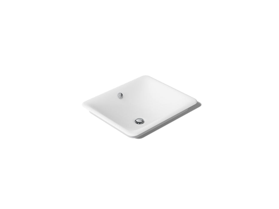 KOHLER K-5400-W Iron Plains 18-1/2" rectangular vessel bathroom sink, white