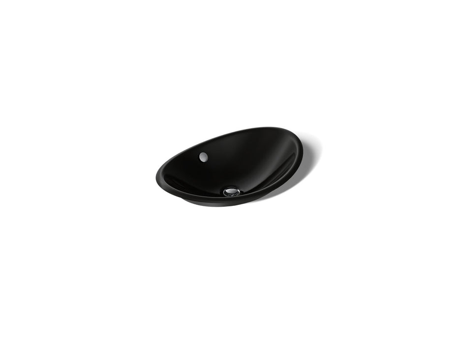 KOHLER K-5403-P5 Iron Plains 20-3/4" oval vessel bathroom sink, black black