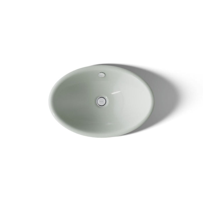 KOHLER K-5403-P5 Iron Plains 20-3/4" oval vessel bathroom sink, sea salt - view 3