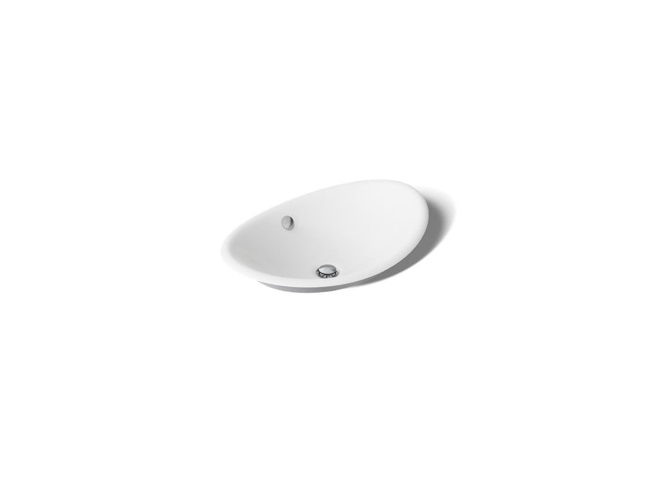 KOHLER K-5403-W Iron Plains 20-3/4" oval vessel bathroom sink, white