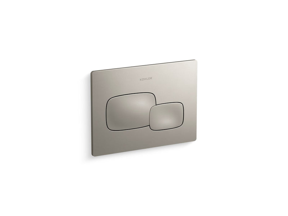 KOHLER K-5413 Cue Flush actuator plate for 2"x 4" in-wall tank and carrier system, vibrant brushed nickel