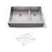 KOHLER K-5416 Strive Smart Divide 35-1/2" undermount double-bowl farmhouse kitchen sink, stainless steel - view 4