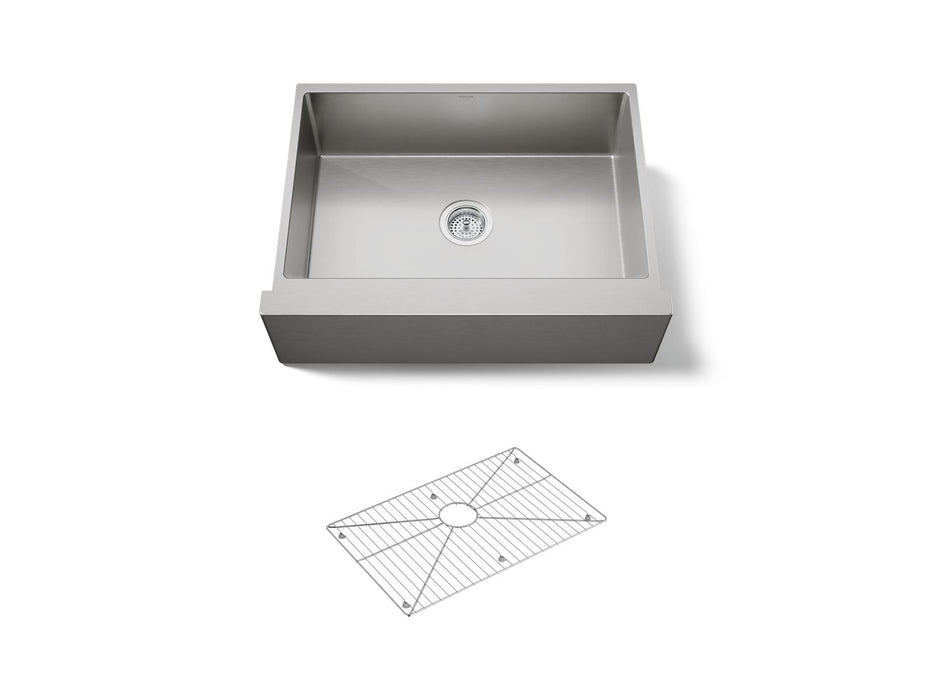 KOHLER K-5417 Strive 29-1/2" undermount single-bowl farmhouse kitchen sink, stainless steel
