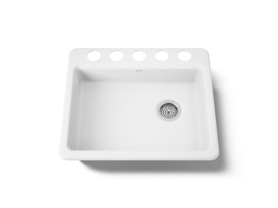 KOHLER K-5479-5U Riverby 25" undermount single-bowl kitchen sink