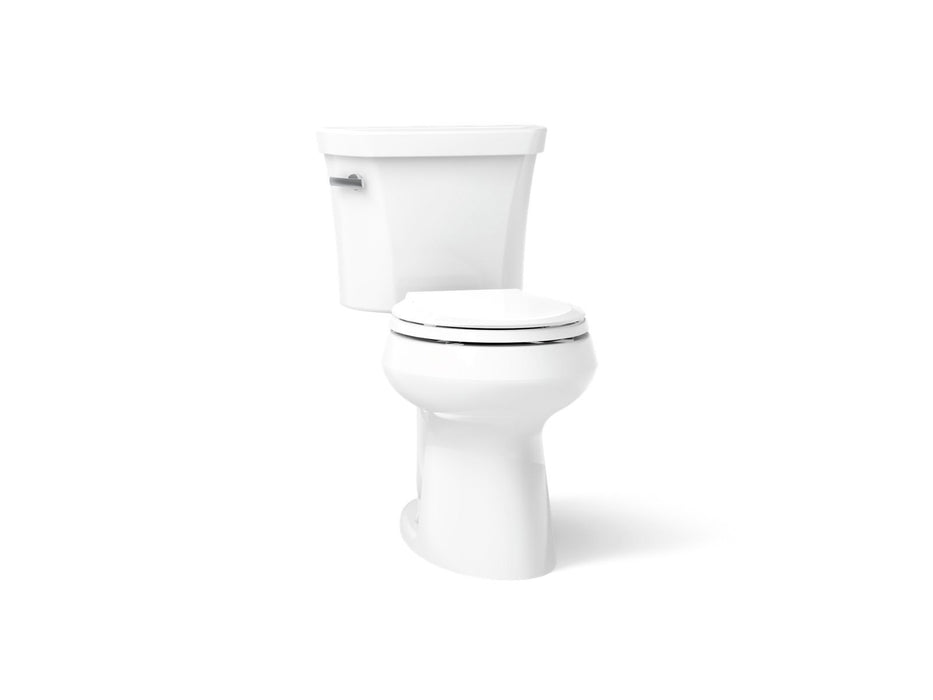 KOHLER K-5481-RA Highline ComForteeight Two-piece round-front 1.28 gpf chair height toilet with right-hand trip lever, white