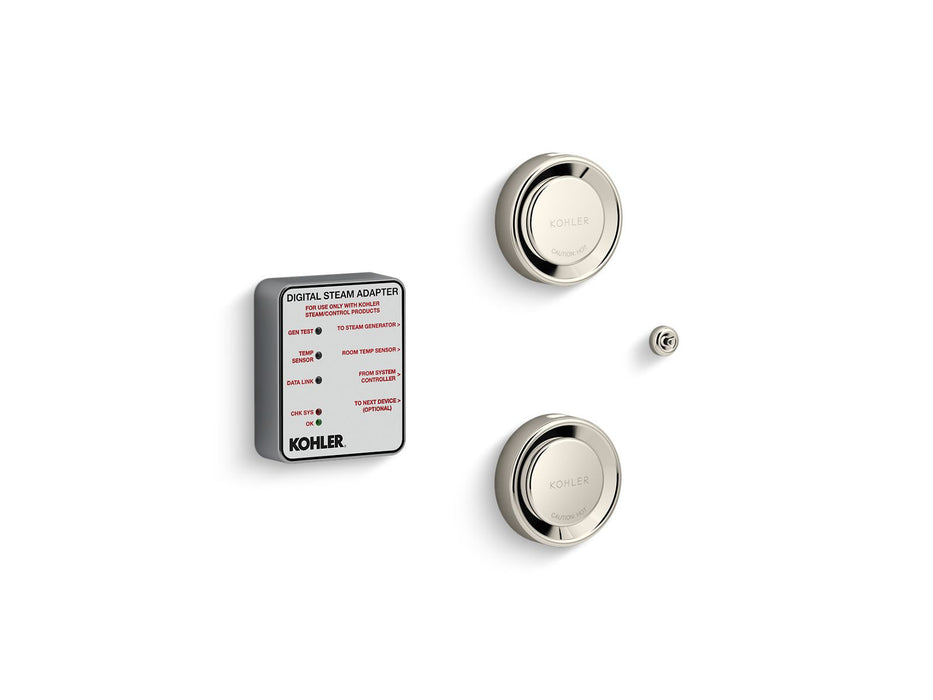 KOHLER K-5549-K1 Invigoration Series Tandem digital steam adapter kit, vibrant polished nickel