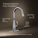 KOHLER K-560 Bellera Pull-down kitchen sink faucet with three-function sprayhead, polished chrome - view 5