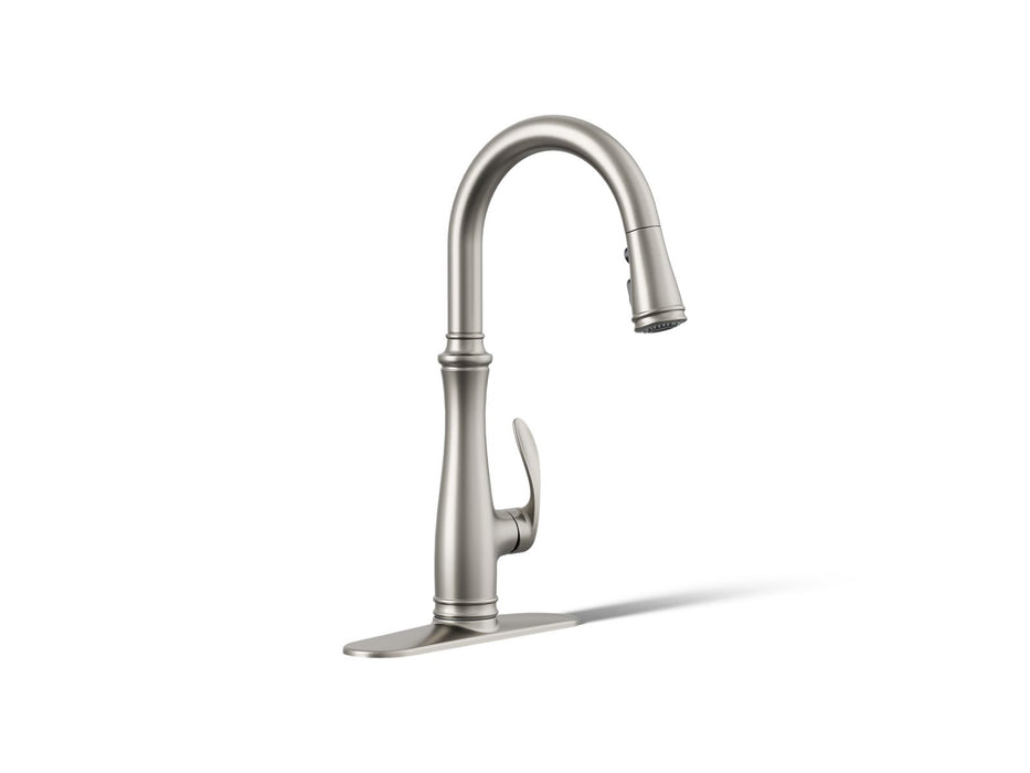 KOHLER K-560 Bellera Pull-down kitchen sink faucet with three-function sprayhead, vibrant stainless