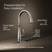 KOHLER K-560 Bellera Pull-down kitchen sink faucet with three-function sprayhead, vibrant stainless - view 5