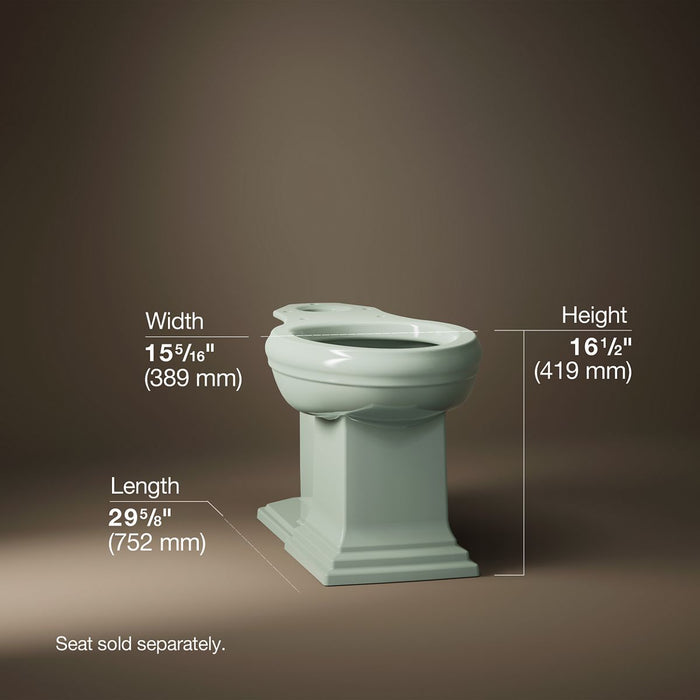 KOHLER K-5626 Memoirs Elongated bowl with concealed trapway, aspen green - view 4
