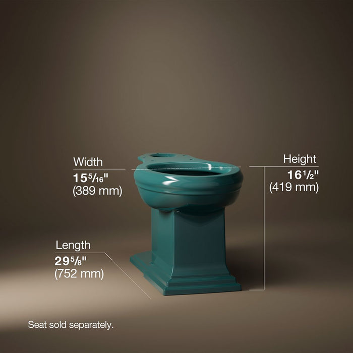 KOHLER K-5626 Memoirs Elongated bowl with concealed trapway, teal - view 4