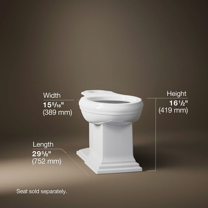 KOHLER K-5626 Memoirs Elongated bowl with concealed trapway, white - view 4