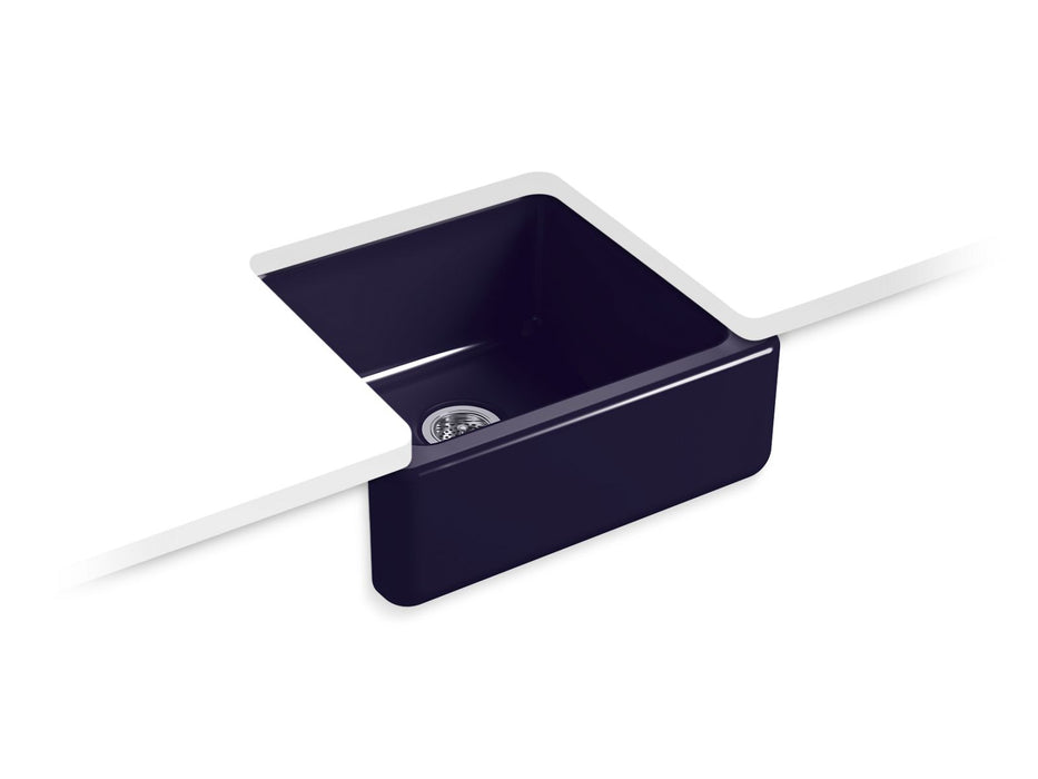 KOHLER K-5665 Whitehaven 23-1/2" undermount single-bowl farmhouse kitchen sink, indigo blue