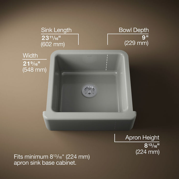 KOHLER K-5665 Whitehaven 23-1/2" undermount single-bowl farmhouse kitchen sink