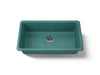 KOHLER K-5707 Iron/Tones 33" top-/undermount single-bowl kitchen sink, teal