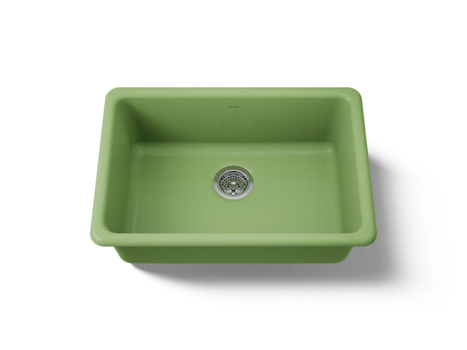 KOHLER K-5708 Iron/Tones 27" top-/undermount single-bowl kitchen sink, fresh green