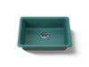 KOHLER K-5708 Iron/Tones 27" top-/undermount single-bowl kitchen sink, teal