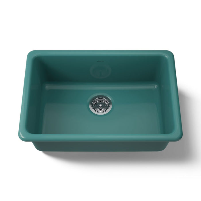 KOHLER K-5708 Iron/Tones 27" top-/undermount single-bowl kitchen sink, teal - view 5