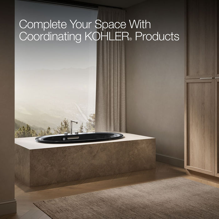 KOHLER K-5713-W1 Underscore 59-3/4" x 35-3/4" drop-in bath with Bask heated surface, black black - view 5