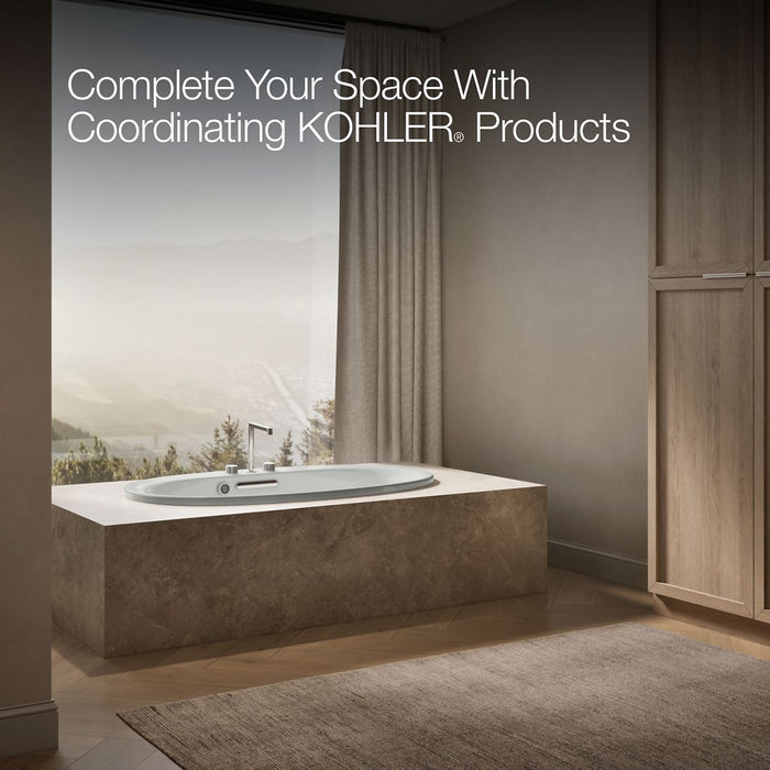 KOHLER K-5713-W1 Underscore 59-3/4" x 35-3/4" drop-in bath with Bask heated surface, ice grey - view 3